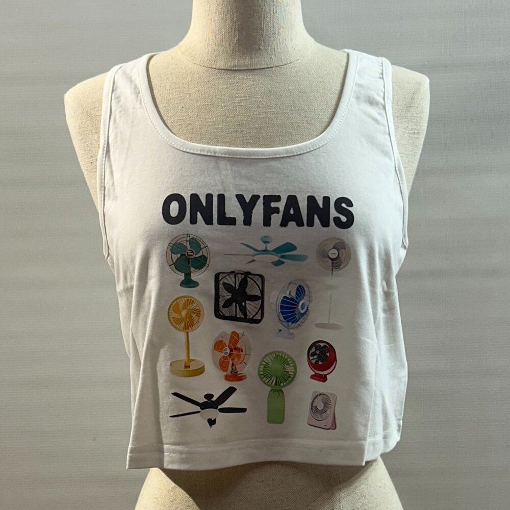 Shein White Crop Top Tanktop Only Fans Size Small